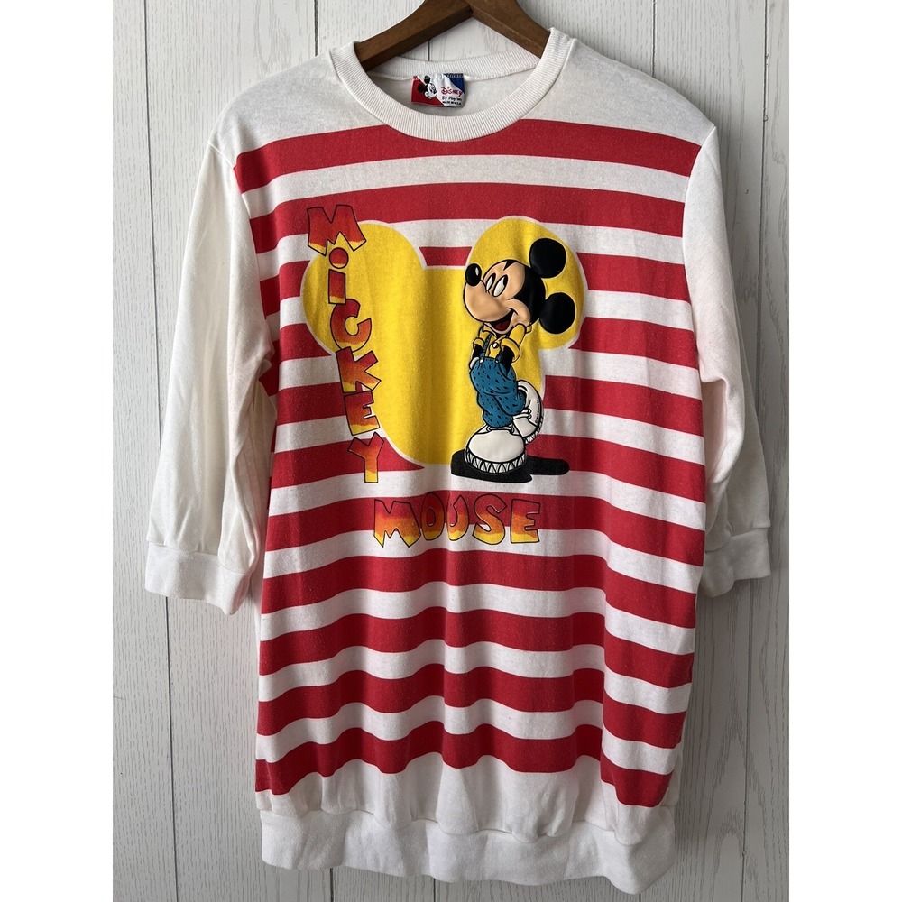 Vintage 80's Mickey Mouse Disney By Pilgrim 3/4 Sleeve T-Shirt Womens Large USA